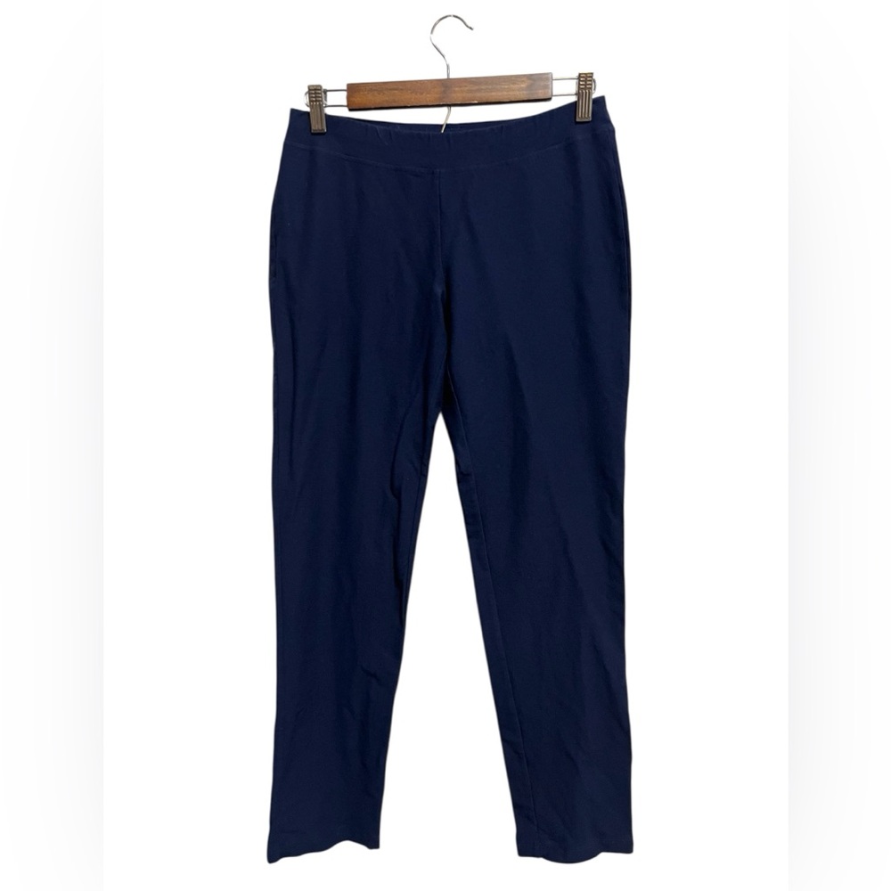 Eileen Fisher Washable Stretch Crepe Slim Ankle Pants in navy size XS/TP